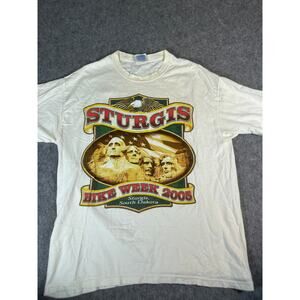 Sturgis South Dakota Bike Week 2005 T Shirt Mens Large White Motorcycle Biker